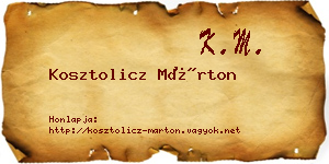 Kosztolicz Márton névjegykártya